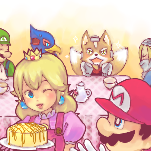 princess zelda, princess peach, mario, luigi, sheik, and 2 more (the legend of zelda and 4 more)