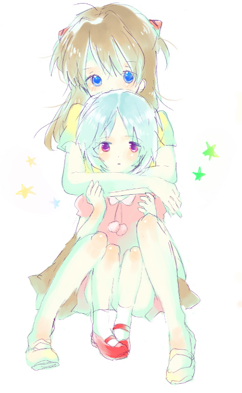 souryuu asuka langley and ayanami rei (neon genesis evangelion) drawn by yoshioka_mitsuko