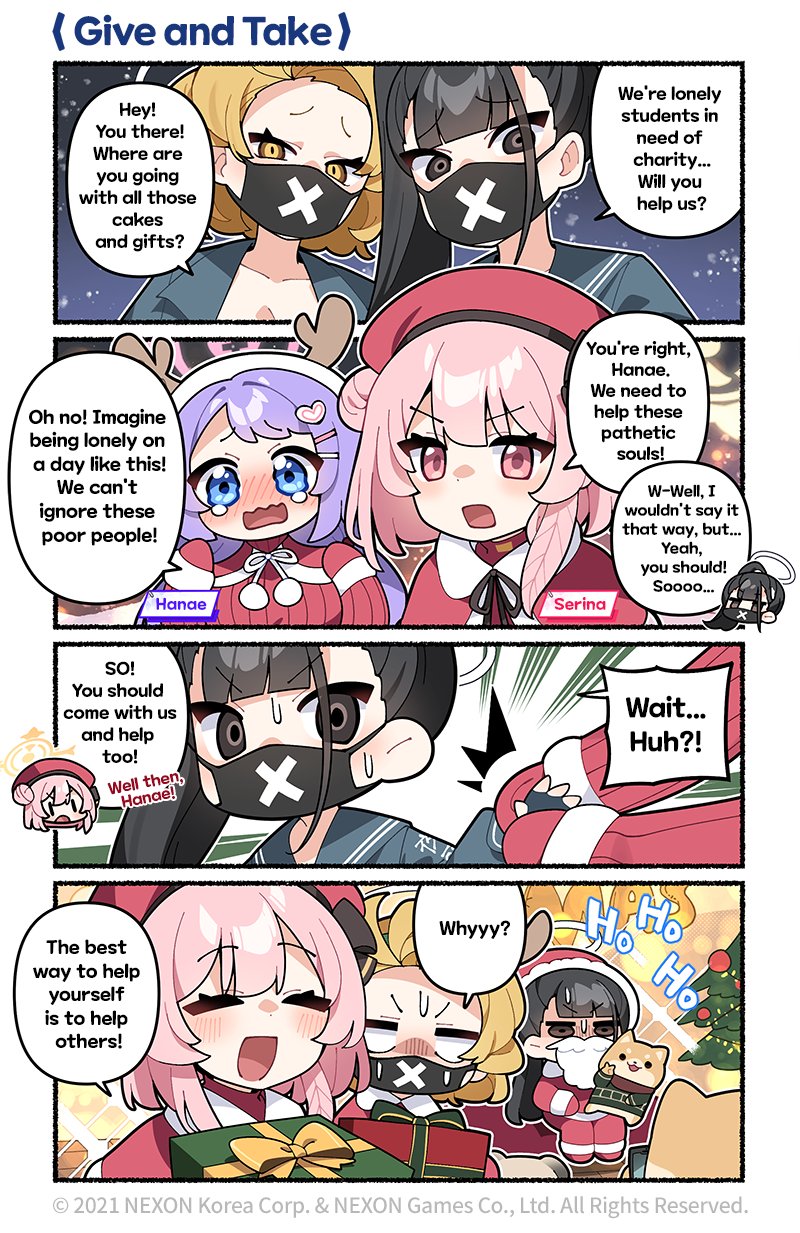 serina, hanae, and sukeban (blue archive) drawn by donmin_h