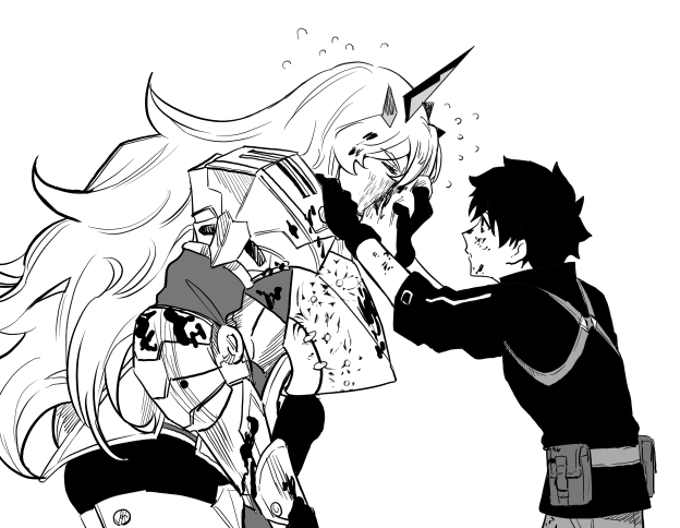 fujimaru ritsuka and barghest (fate and 1 more) drawn by metarogu
