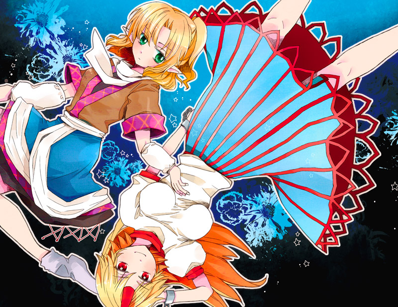 mizuhashi parsee and hoshiguma yuugi (touhou) drawn by pokka