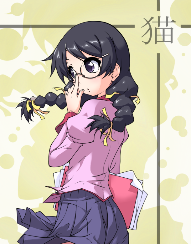 hanekawa tsubasa (monogatari and 2 more) drawn by k10k