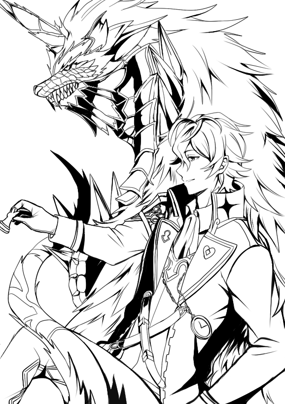 lewis carroll and bandersnatch (grimms notes) drawn by retsuto