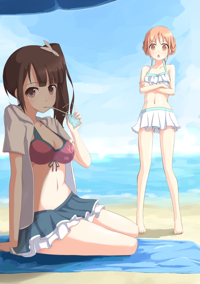 okita sawa and miyamoto konatsu (tari tari) drawn by kuro_(be_ok)