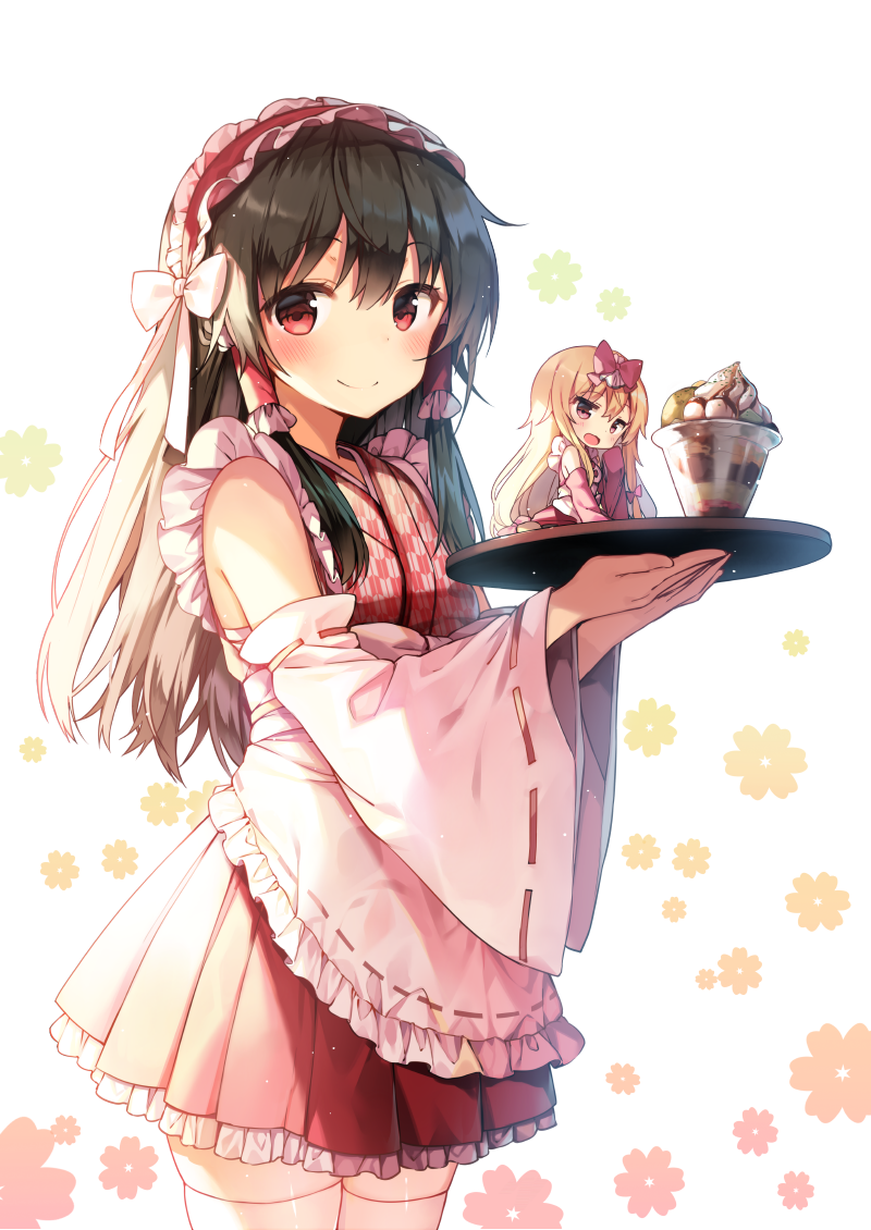 hakurei reimu and yakumo yukari (touhou) drawn by shnva