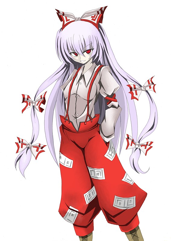 fujiwara no mokou (touhou) drawn by mosui_(kori_can)