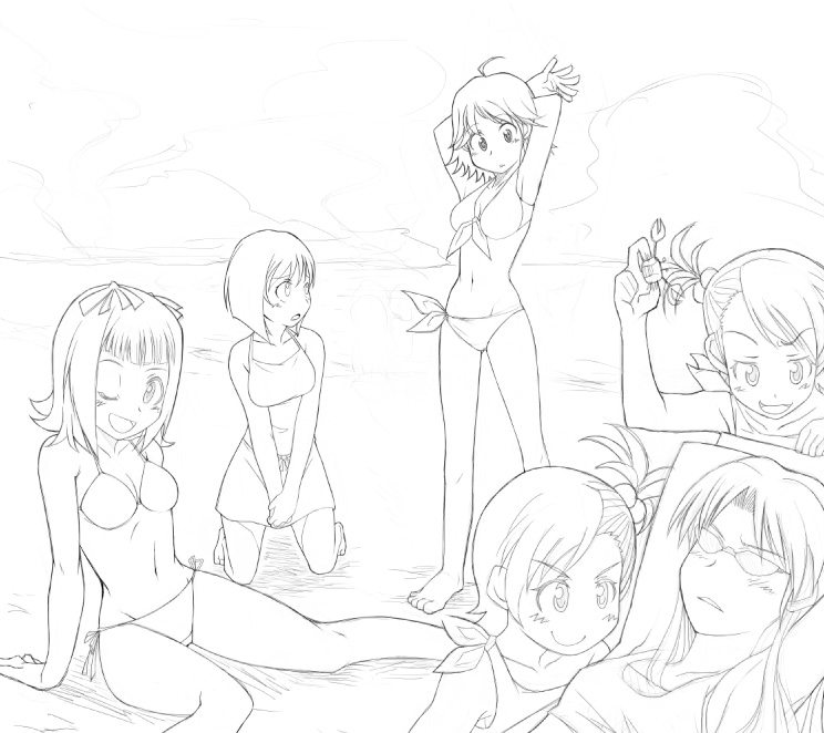 hoshii miki, kisaragi chihaya, amami haruka, hagiwara yukiho, futami mami, and 2 more (idolmaster and 1 more) drawn by rison