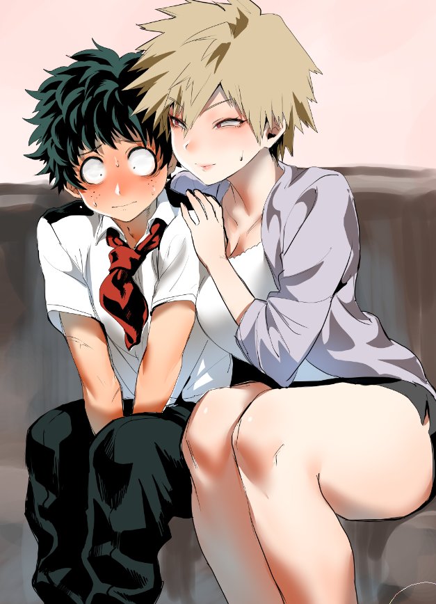 midoriya izuku and bakugou mitsuki (boku no hero academia) drawn by echigoya_takeru