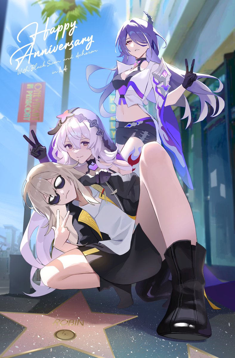 trailblazer, stelle, and acheron (honkai and 1 more) drawn by ryugisa