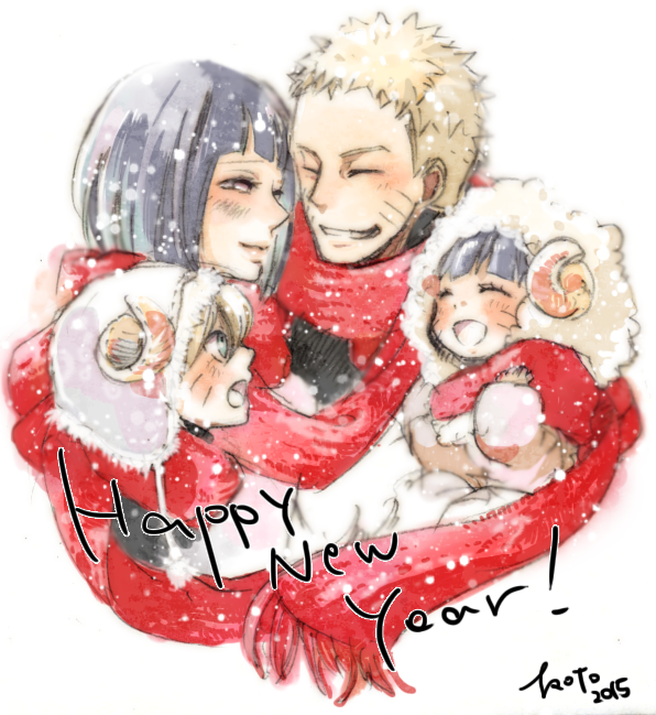 uzumaki naruto, hyuuga hinata, uzumaki boruto, and uzumaki himawari (naruto and 1 more) drawn by koto_(sugerparade)