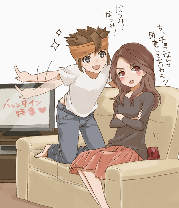 endou mamoru and raimon natsumi (inazuma eleven and 1 more) drawn by mami_(7stime)