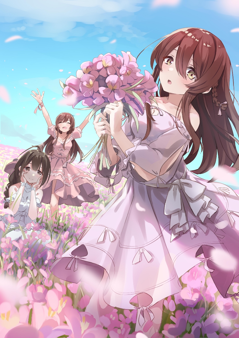 osaki amana, kuwayama chiyuki, and osaki tenka (idolmaster and 1 more) drawn by natsuki_(gedo)