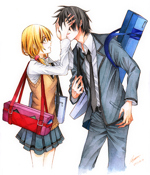 hayami rinka and chiba ryuunosuke (ansatsu kyoushitsu) drawn by ayasemn