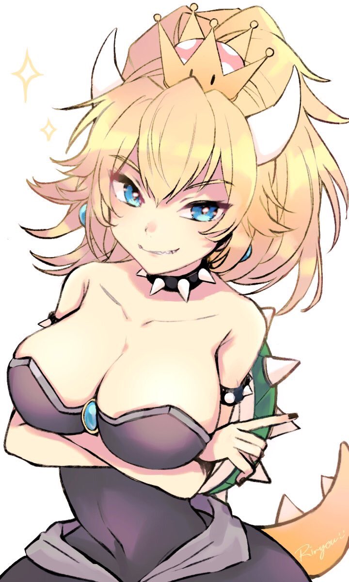 bowsette (mario and 1 more) drawn by rinyou