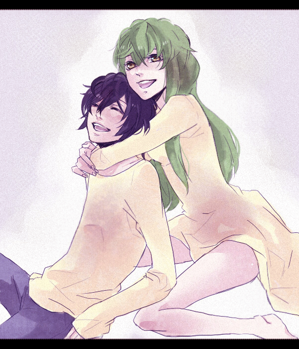 c.c. and lelouch vi britannia (code geass) drawn by yumitosi