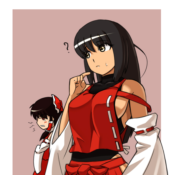 hakurei reimu and sendai hakurei no miko (original and 2 more) drawn by hanrei_(dqncncilust)
