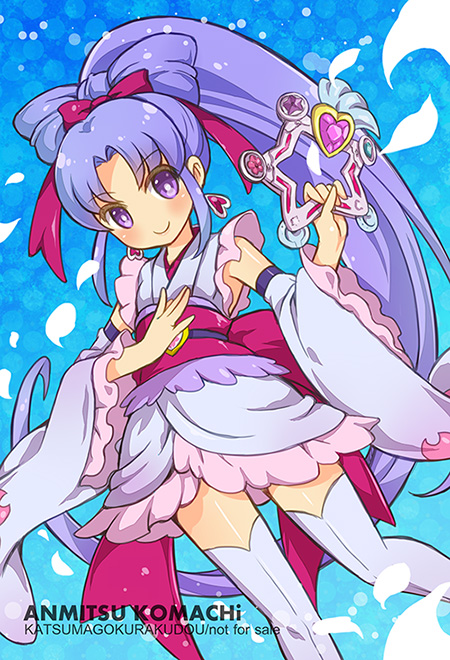 hikawa iona and cure fortune (precure and 1 more) drawn by katsuma_rei