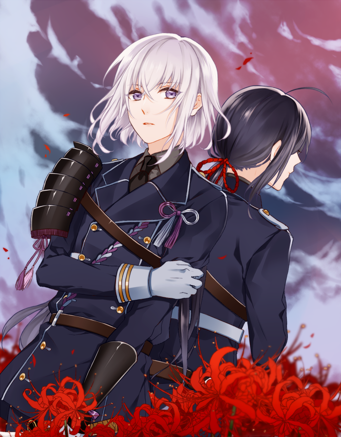 namazuo toushirou and honebami toushirou (touken ranbu) drawn by mibu_(1064493753)