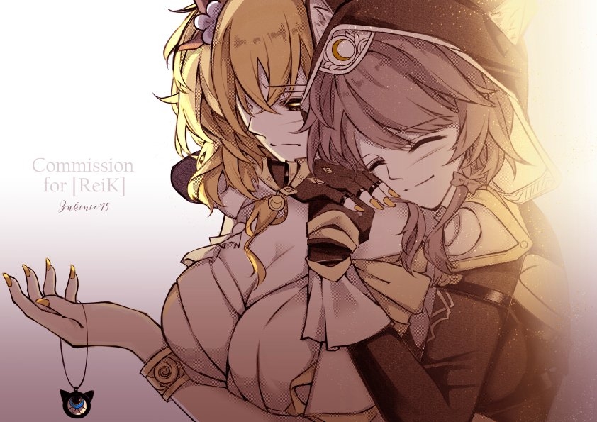 aglaea and cipher (honkai and 1 more) drawn by zukinie