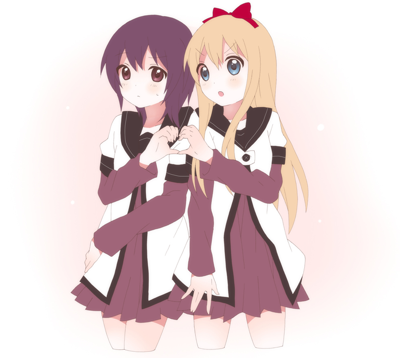 toshinou kyouko and funami yui (yuruyuri) drawn by kumakichi_(toshigat)