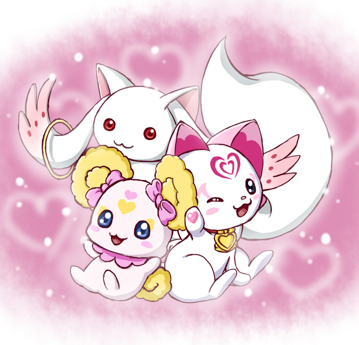 kyubey, hummy, and candy (mahou shoujo madoka magica and 3 more) drawn by sasaki_teron