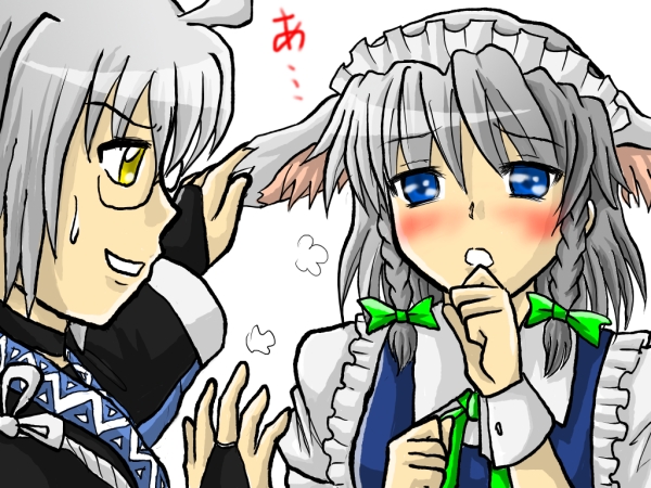 izayoi sakuya and morichika rinnosuke (touhou) drawn by enokuma_uuta