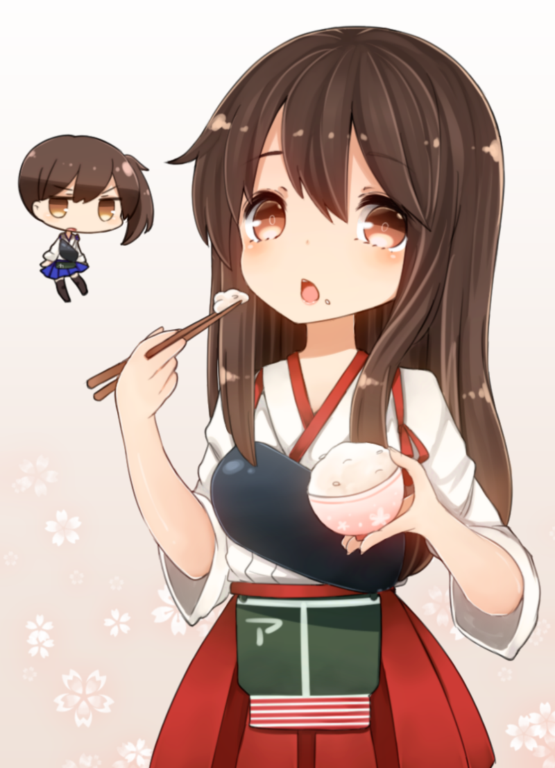 kaga and akagi (kantai collection) drawn by mootor