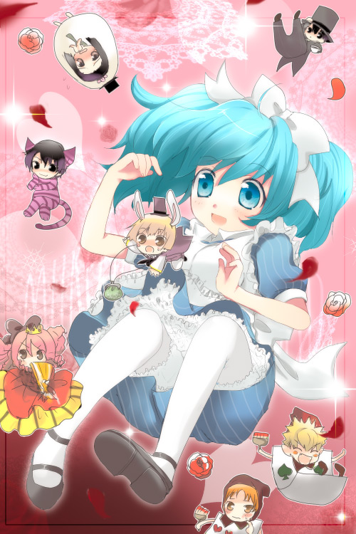 alice, white rabbit, cheshire cat, mad hatter, humpty dumpty, and 8 more (alice's adventures in wonderland and 1 more) drawn by kayune_niu