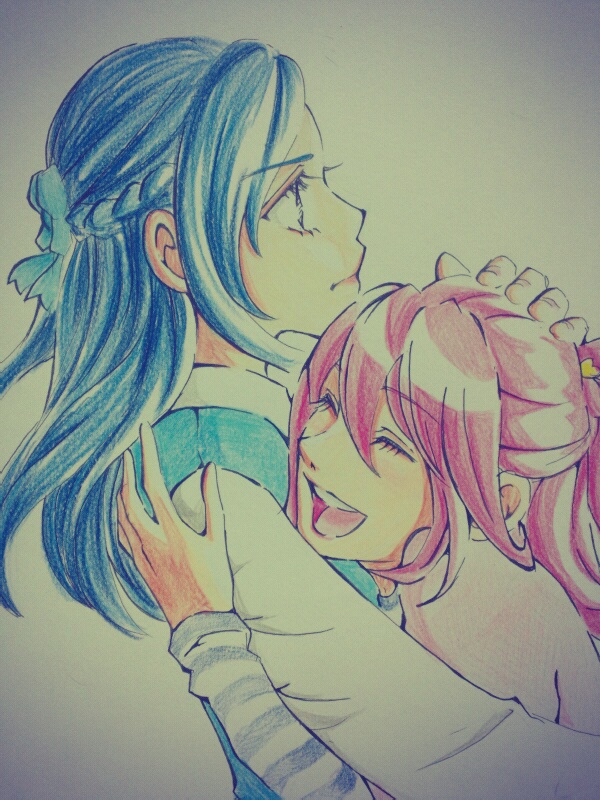 hishikawa rikka and aida mana (precure and 1 more) drawn by kojisama