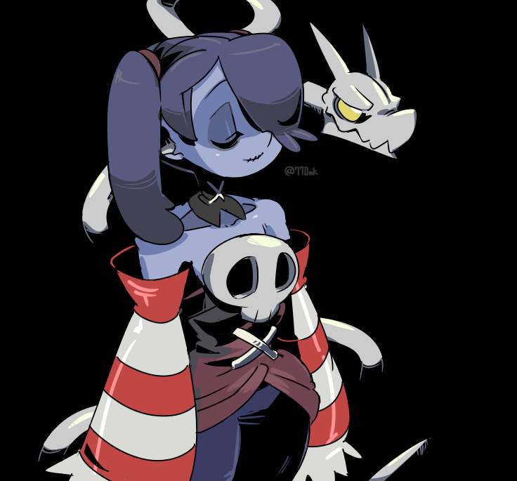 squigly and leviathan (skullgirls) drawn by 770mk