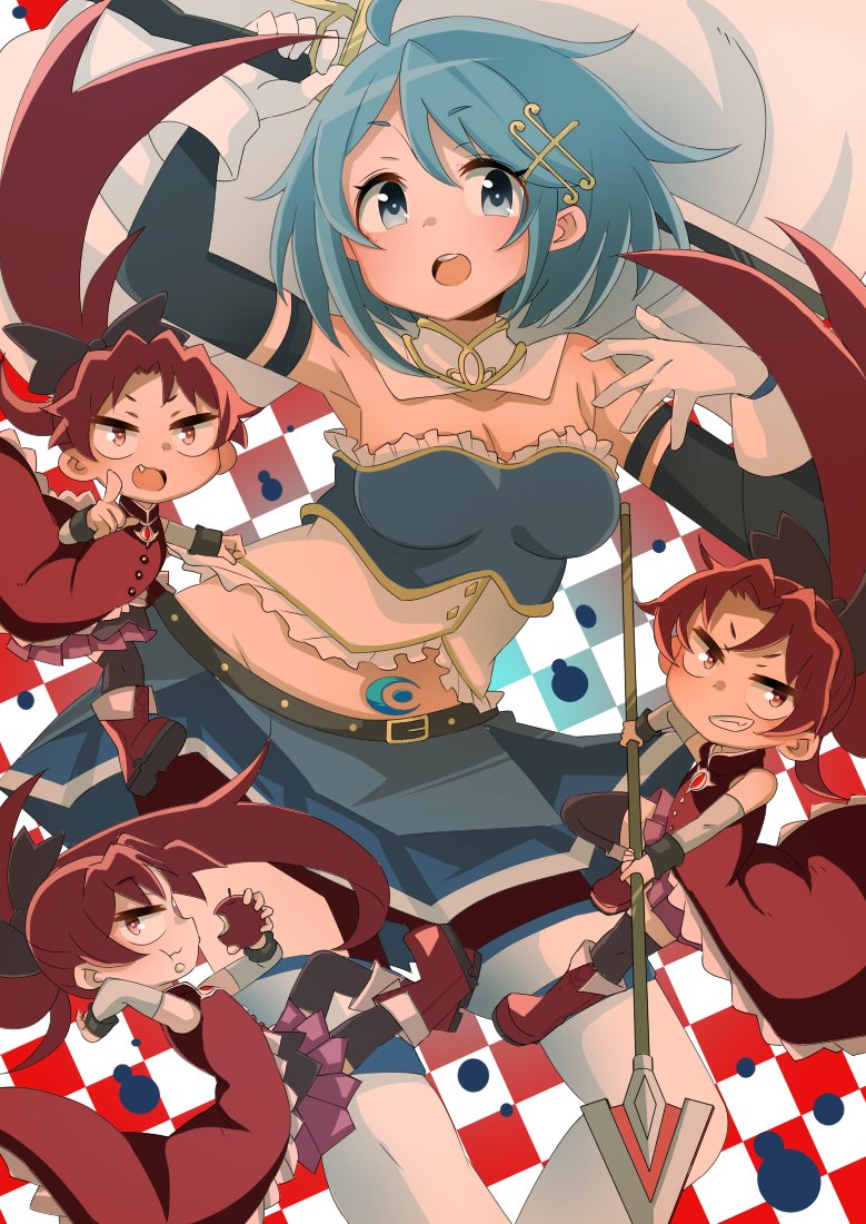 miki sayaka and sakura kyoko (mahou shoujo madoka magica) drawn by urei-hibino