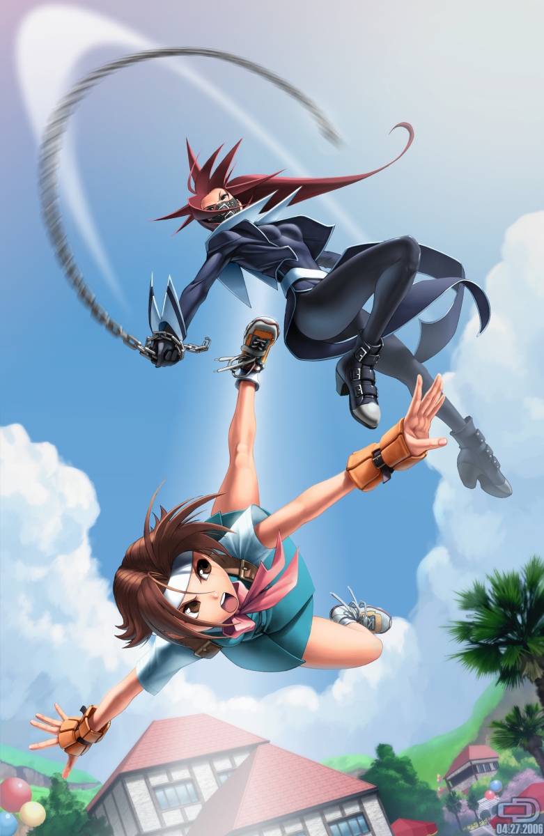 wakaba hinata and himezaki aoi (justice gakuen and 1 more) drawn by omar_dogan