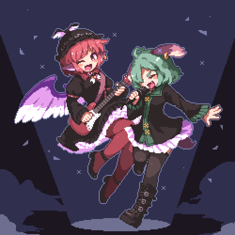 mystia lorelei and kasodani kyouko (touhou) drawn by kumamoto_(bbtonhk2)