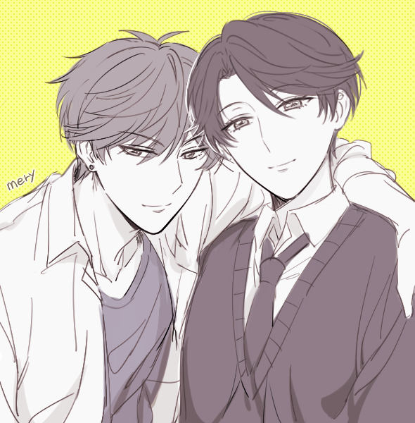 kashima yuu and mikoshiba mikoto (gekkan shoujo nozaki-kun) drawn by mery_(yangmalgage)