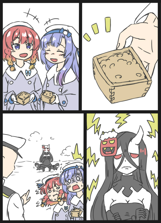admiral, etorofu, matsuwa, and battleship water oni (kantai collection) drawn by hoso_miyuki