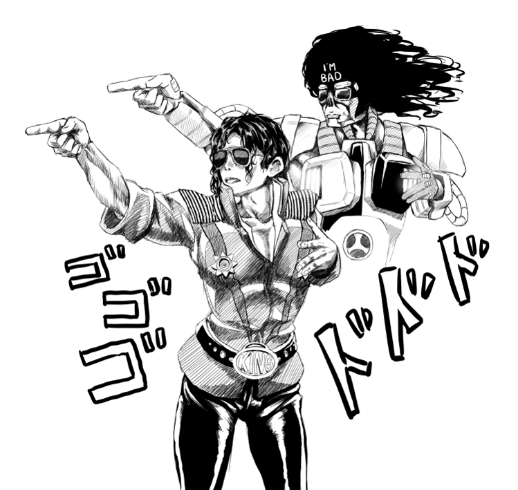 michael jackson (jojo no kimyou na bouken) drawn by drawfag
