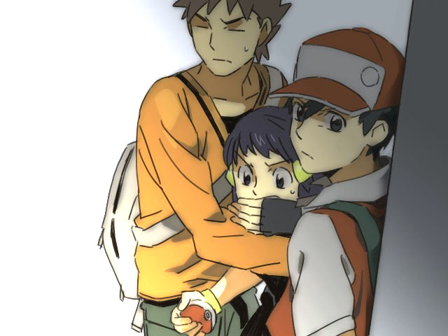 dawn, red, and brock (pokemon and 3 more) drawn by taoru_(t_kiji)