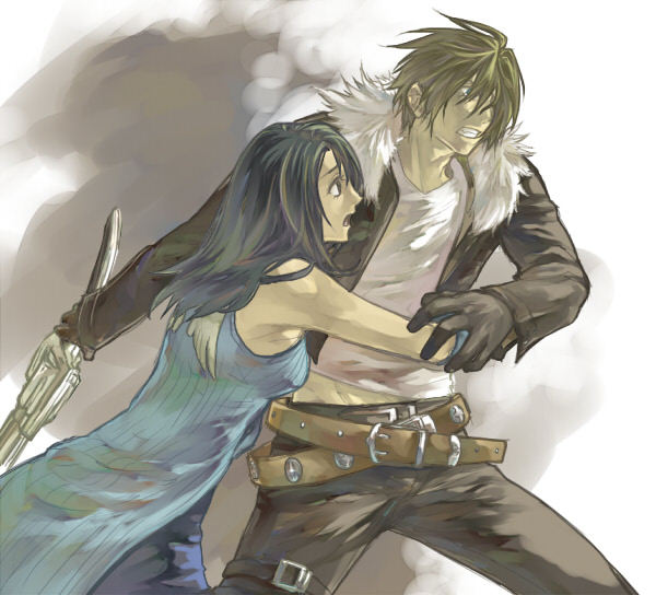 squall leonhart and rinoa heartilly (final fantasy and 1 more) drawn by hinokami