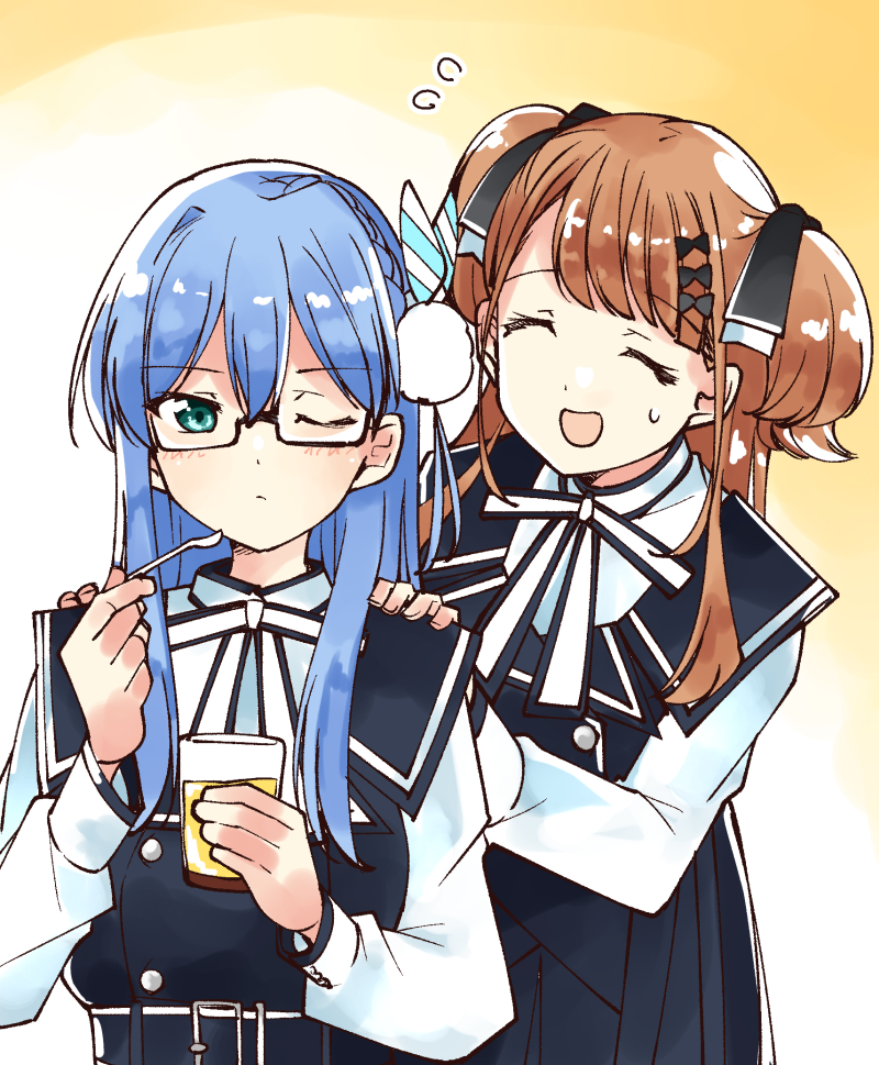 maruyama akane and sera honoka (22/7) drawn by trefle_r