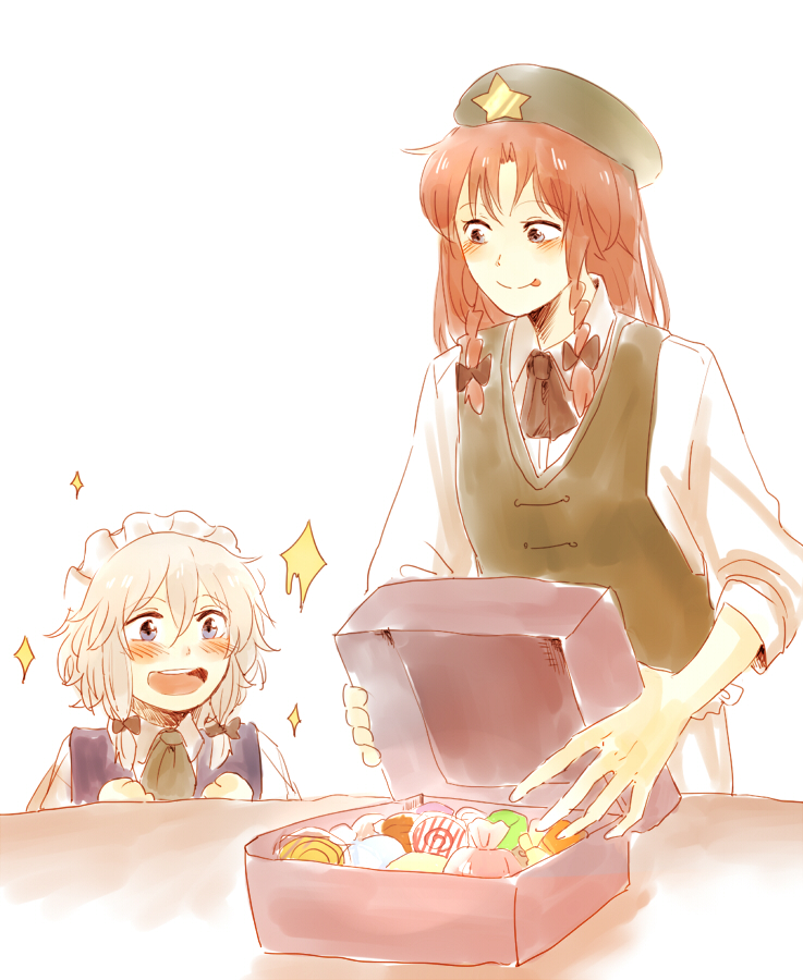 izayoi sakuya and hong meiling (touhou) drawn by menbou_(nonnontako)
