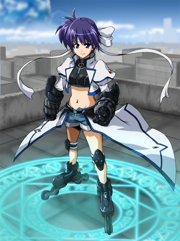 subaru nakajima, revolver knuckle, and mach caliber (lyrical nanoha and 1 more) drawn by fujitama_(lose_dog)
