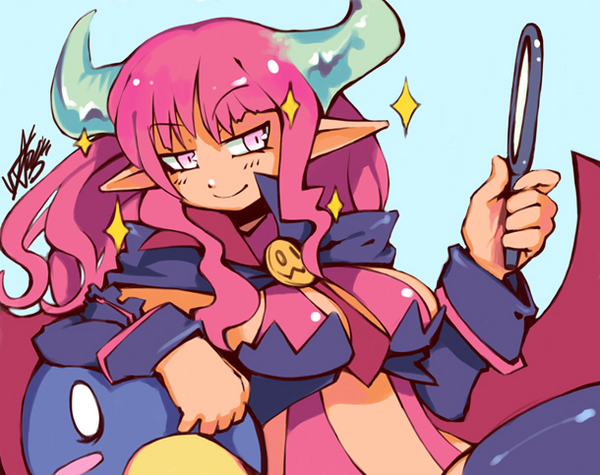 prinny and succubus (disgaea and 1 more) drawn by woofycakes