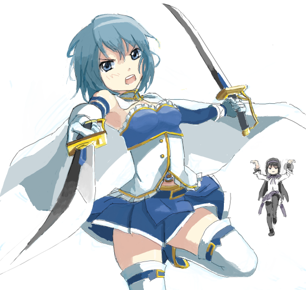 akemi homura and miki sayaka (mahou shoujo madoka magica) drawn by nao-08
