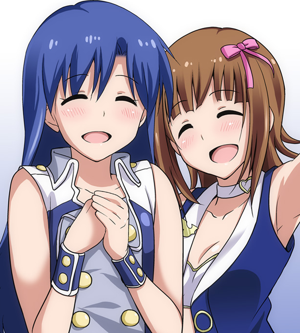 kisaragi chihaya and amami haruka (idolmaster) drawn by marugoshi_teppei