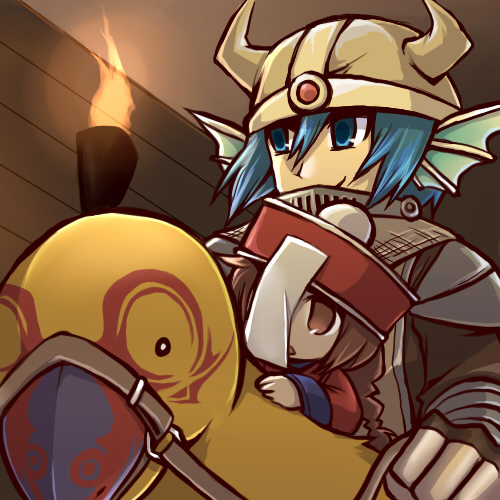 knight, peco peco, and munak (ragnarok online) drawn by asat._(closeaq)