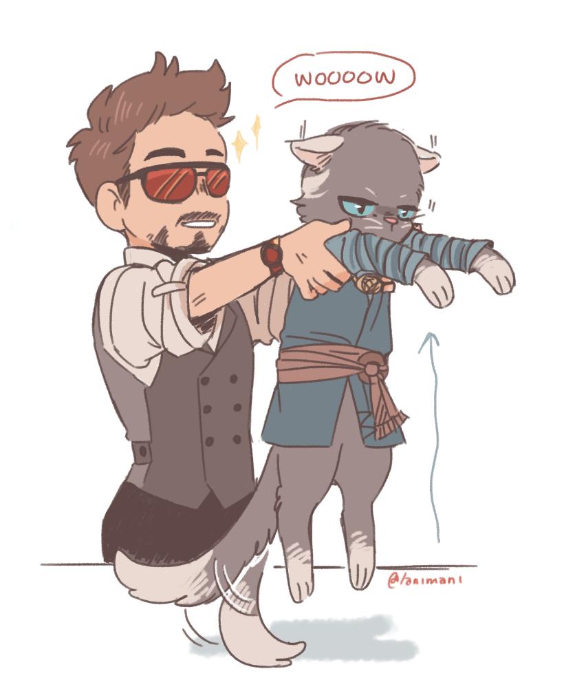 tony stark and doctor strange (marvel and 1 more) drawn by lanimani