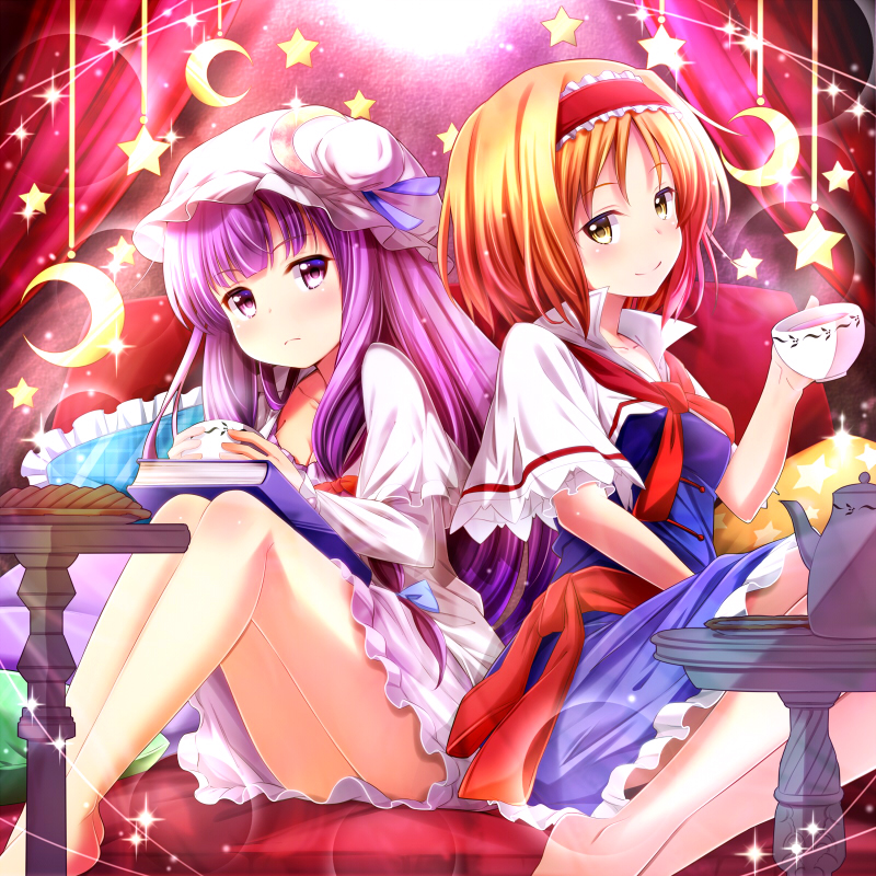 alice margatroid and patchouli knowledge (touhou) drawn by sui._(ayase)