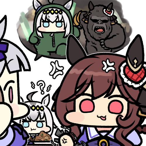 gold ship, gentildonna, and oguri cap (umamusume and 5 more) drawn by jazz_jack