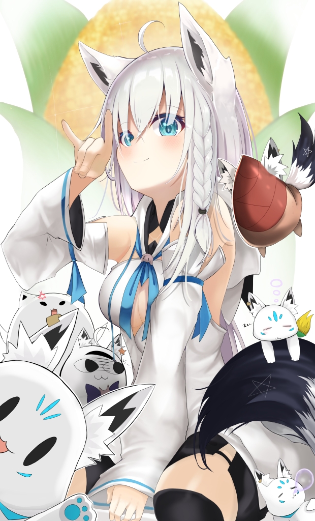 shirakami fubuki, sukonbu, miteiru, oruyanke, and fubuzilla (hololive) drawn by kosh