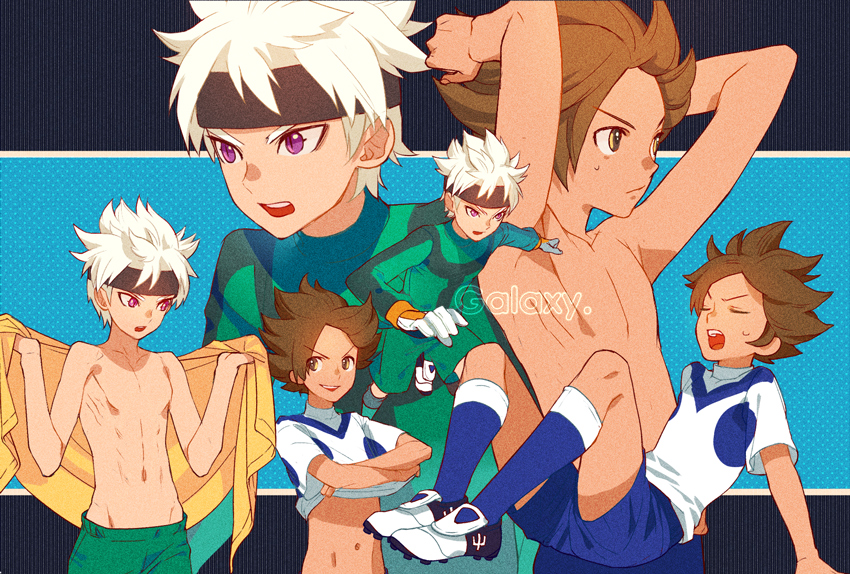 ibuki munemasa and matatagi hayato (inazuma eleven and 2 more) drawn by hs2